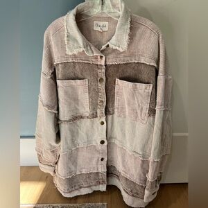 Oli & Hali size small mauve and cream oversized fit corduroy jacket